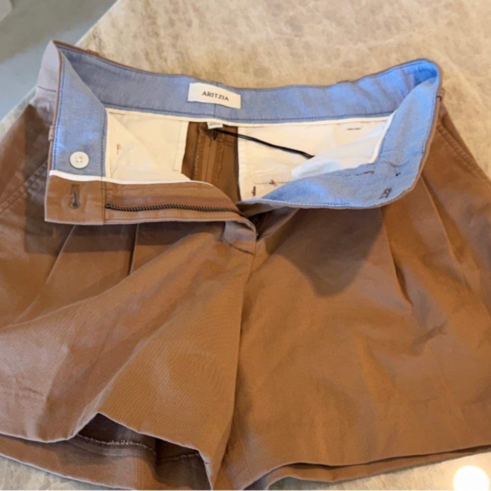 Aritzia High Waist Khaki Shorts